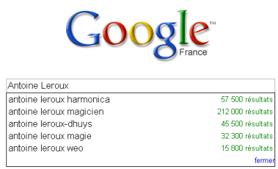 Google Suggest Antoine Leroux