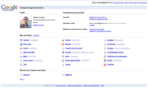 Aspect du compte Google en évolution