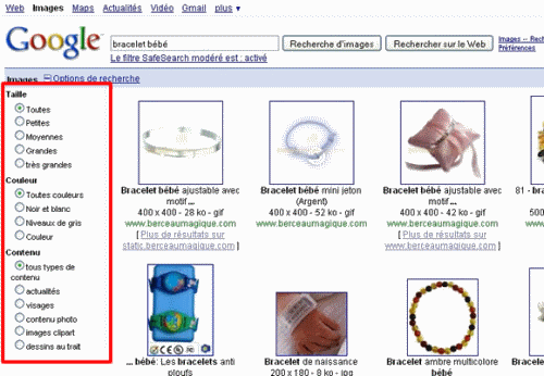 Evolution du service Google Images