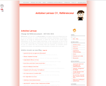 template alternatif du blog - Blanc et Rouge